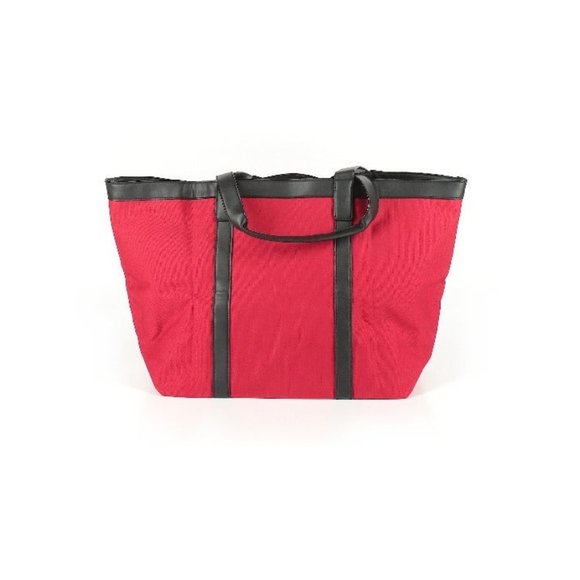 Victoria's Secret Red Signature Graphic Canvas Vegan Leather Tote/Weekender - Picture 2 of 3